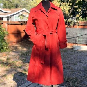 Vintage 70s/80s Burnt Orange Mantessa Trench Coat